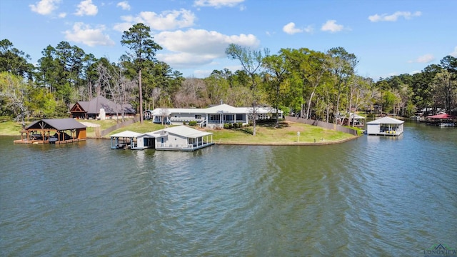 view of water feature featuring a boat dock