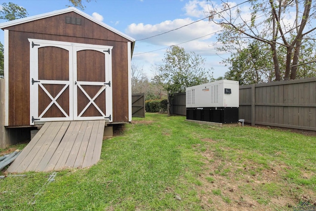 exterior space with a storage unit