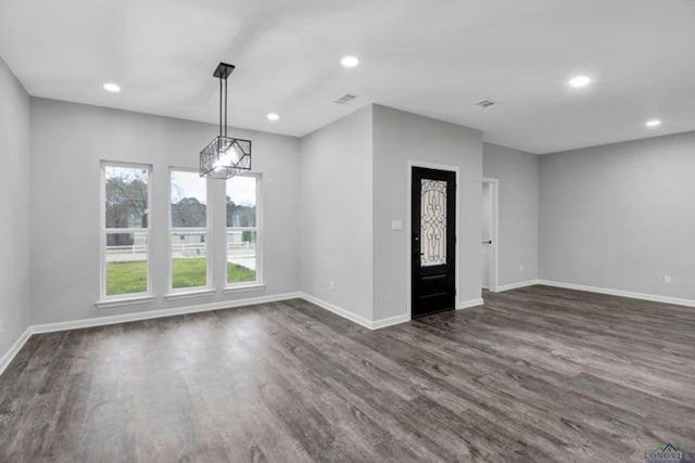 interior space featuring dark wood-type flooring