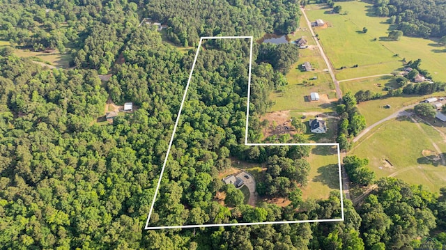 bird's eye view featuring a view of trees