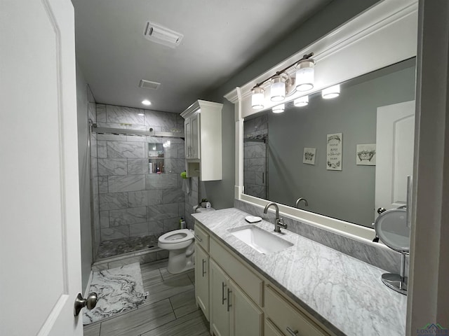209 Lake Lamond Rd, Longview, TX 75604 - bathroom with vanity, a stall shower, and marble look tiles