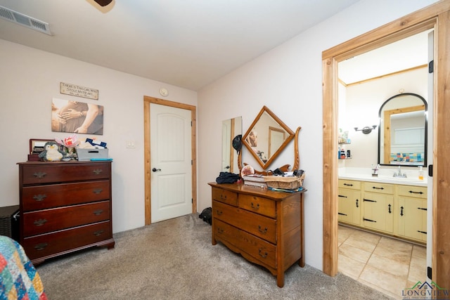 12545 Fm 968 W, Longview, TX 75602 - bedroom with ensuite bathroom, light carpet, and a sink