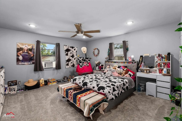 3315 N US Highway 259, Kilgore, TX 75662 - bedroom with multiple windows, carpet, ceiling fan, and recessed lighting