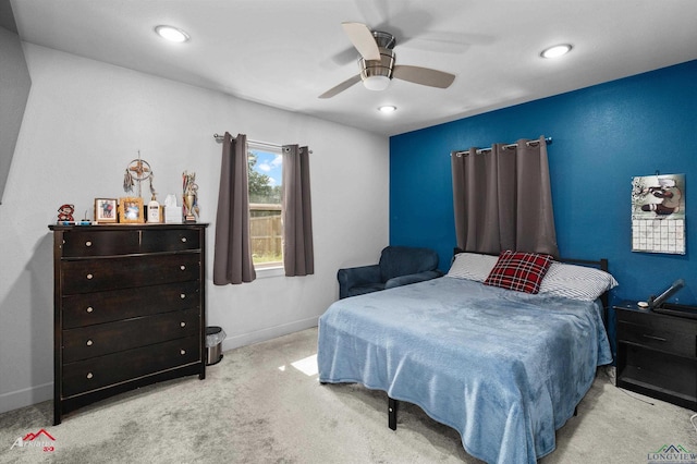 3315 N US Highway 259, Kilgore, TX 75662 - carpeted bedroom with baseboards, a ceiling fan, and recessed lighting