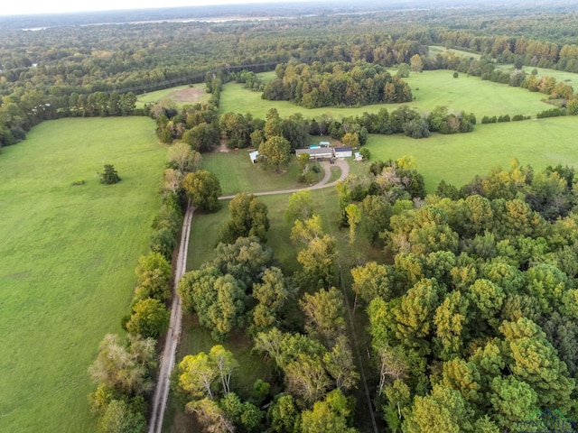 aerial view with a rural view