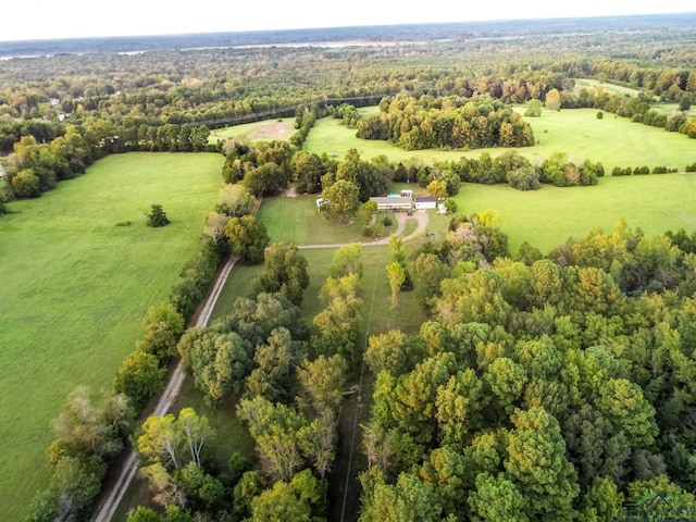 aerial view featuring a rural view