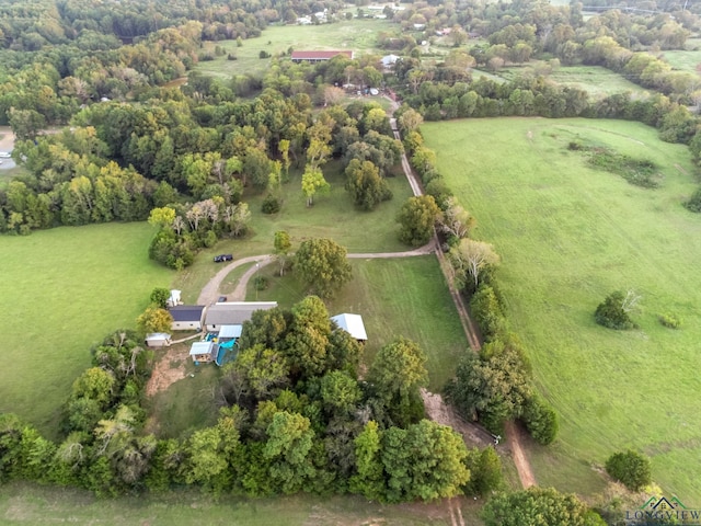 aerial view with a rural view