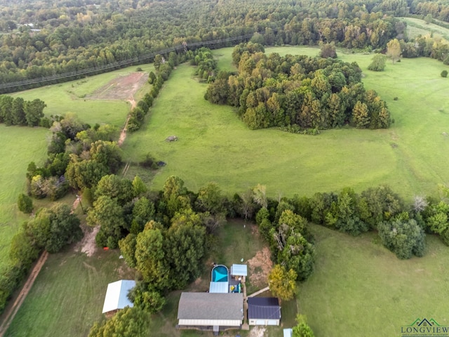 bird's eye view with a rural view