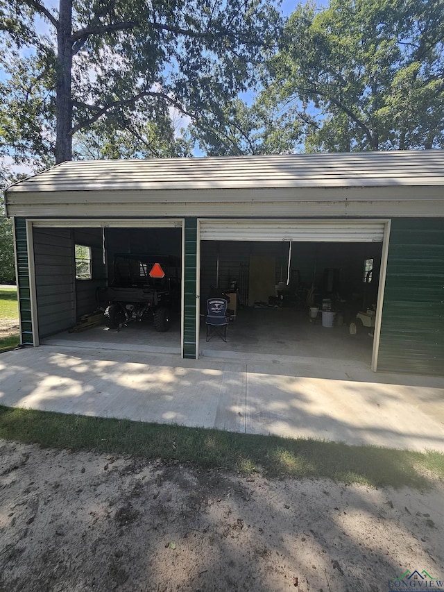 view of garage