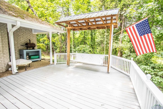 514 Buckeye Hill Rd, Karnack, TX 75661 - wooden terrace featuring view of scattered trees