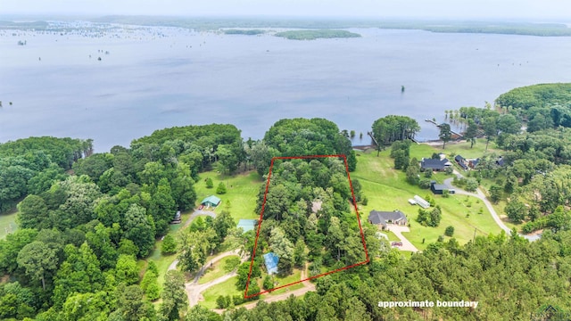 514 Buckeye Hill Rd, Karnack, TX 75661 - aerial view of property's location featuring a nearby body of water and property boundaries highlighted
