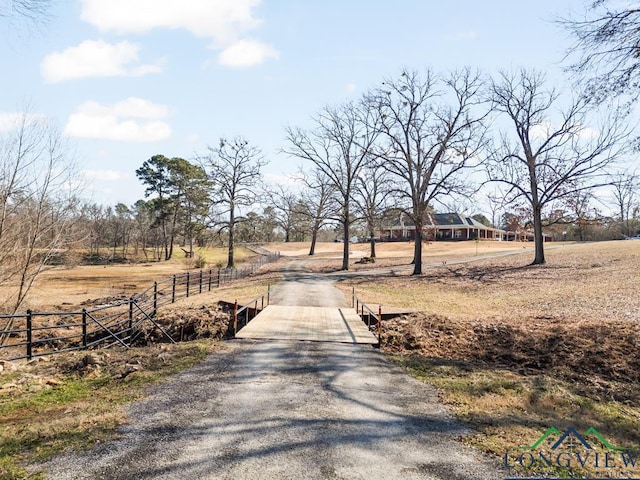 view of street featuring a rural view