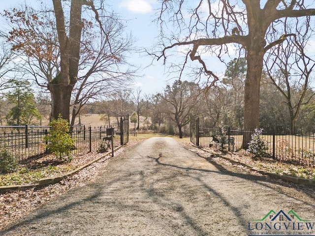 view of street with a rural view