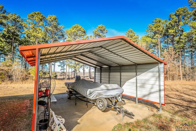 view of car parking featuring a carport