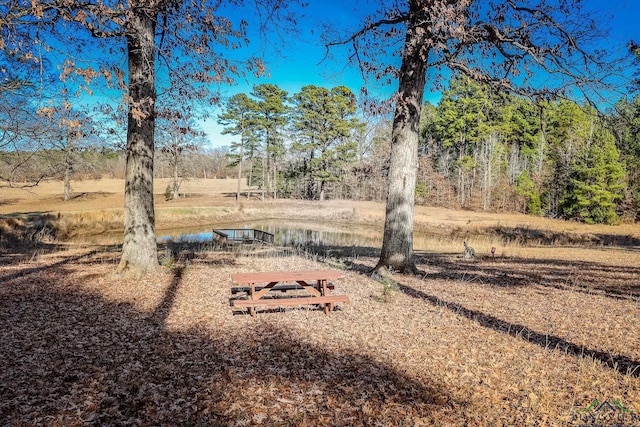 view of yard featuring a water view