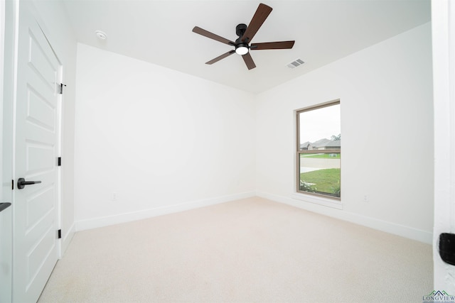 127 Brookway Ln, Longview, TX 75604 - unfurnished room with light carpet, a ceiling fan, baseboards, and a smoke detector