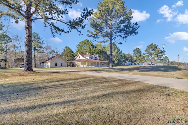 view of front of home with a front yard