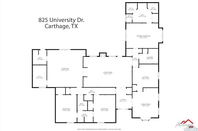 825 University Dr, Carthage, TX 75633 - property floor plan