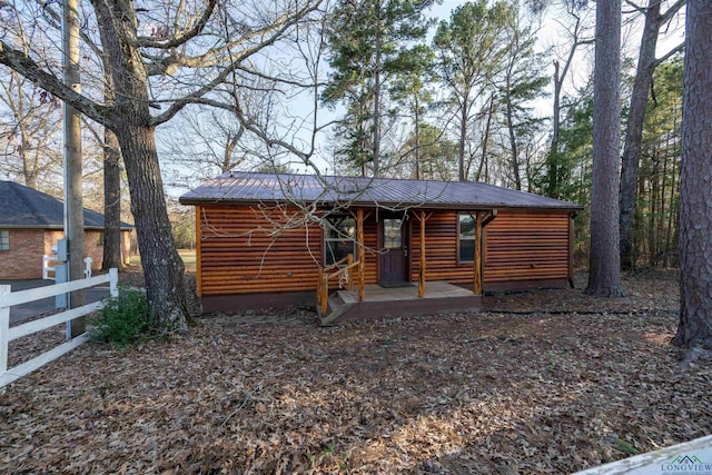 view of log home