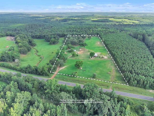 3738 Fm 161 S, Hughes Springs, TX 75656 - aerial view of property's location featuring property parcel outlined and rural landscape