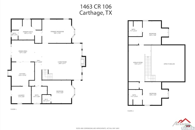1463 County Road 106, Carthage, TX 75633 - view of property floor plan