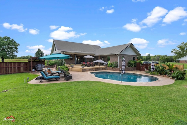 1463 County Road 106, Carthage, TX 75633 - view of pool with a fenced backyard, a patio, and outdoor lounge area