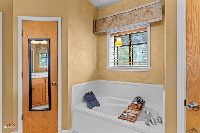 1463 County Road 106, Carthage, TX 75633 - full bath with a garden tub and vanity