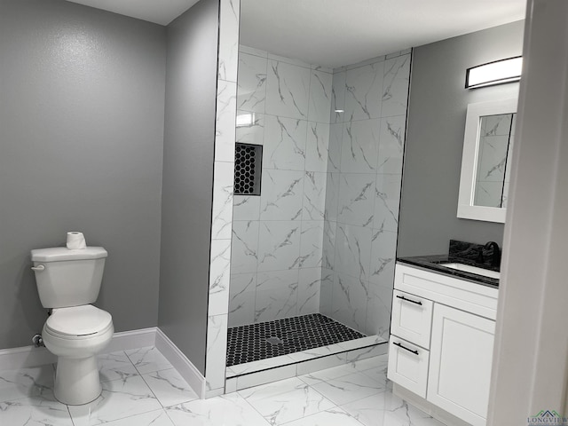 220 Myrle Ave, Longview, TX 75602 - full bathroom featuring vanity, marble finish flooring, and tiled shower