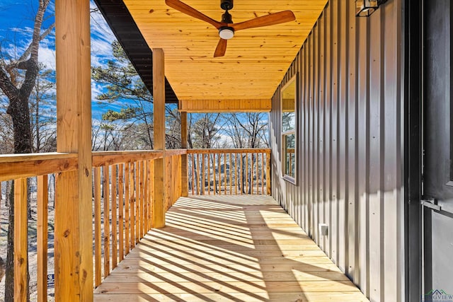 deck featuring ceiling fan