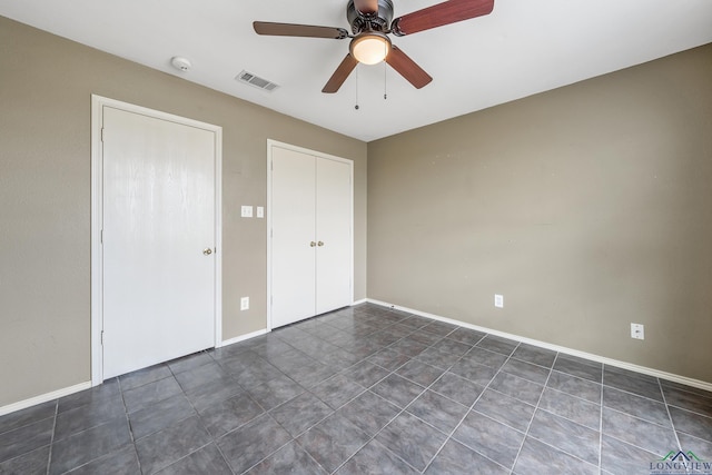 207 Willow Rd, Bullard, TX 75757 - unfurnished bedroom featuring baseboards, a closet, ceiling fan, and visible vents