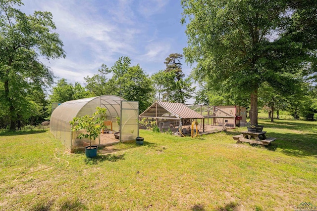 4754 Deer Rd, Gilmer, TX 75644 - view of yard with an exterior structure and an outdoor structure