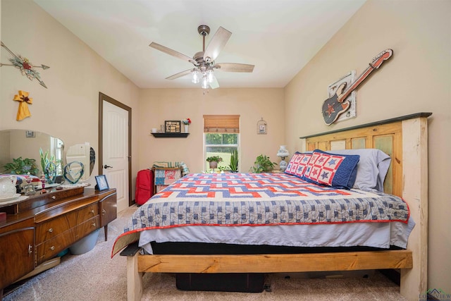 4754 Deer Rd, Gilmer, TX 75644 - carpeted bedroom with a ceiling fan