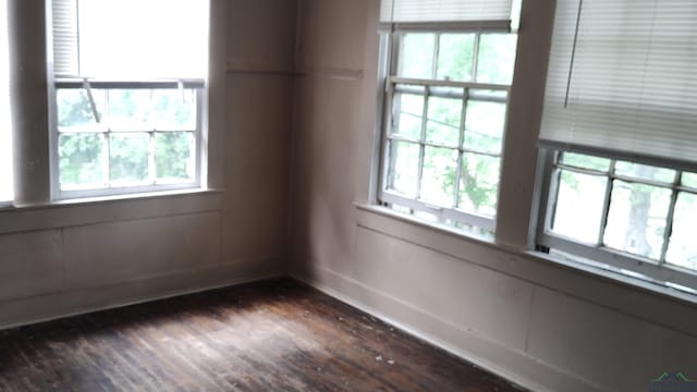 empty room featuring dark hardwood / wood-style floors