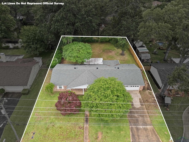 aerial overview of property's location featuring property parcel outlined