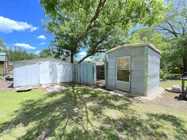 view of shed