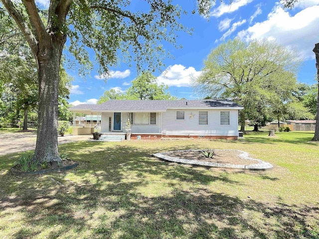 back of property with a porch
