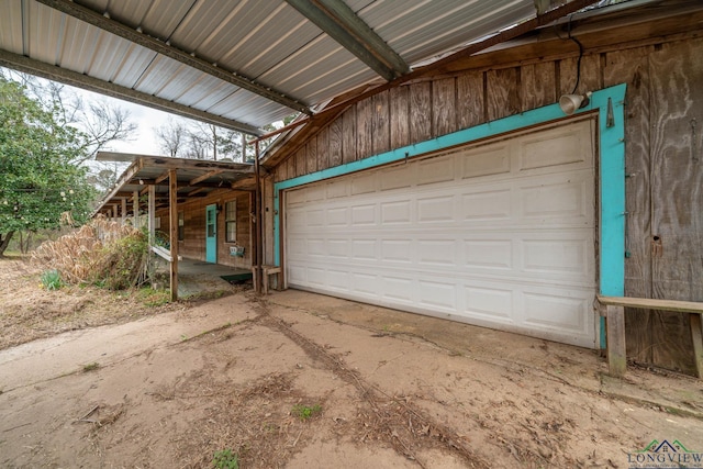 view of garage