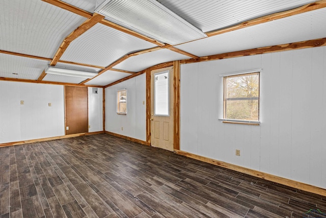 interior space with dark hardwood / wood-style flooring