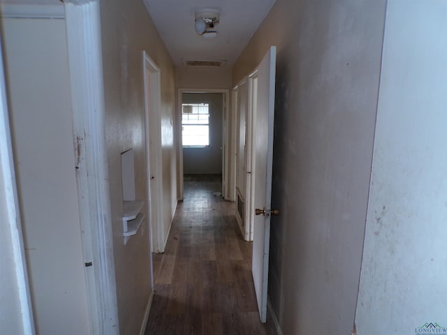 hall featuring dark hardwood / wood-style flooring