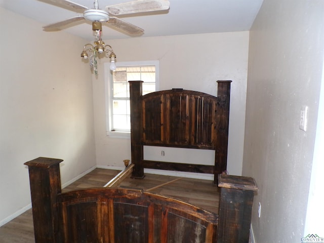 bedroom featuring dark hardwood / wood-style floors