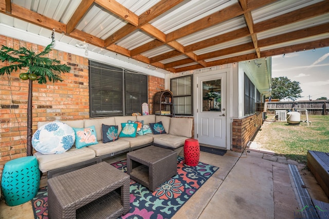 view of patio / terrace with an outdoor living space