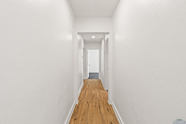 hall with light hardwood / wood-style flooring