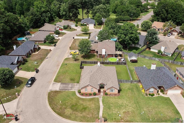 aerial view featuring a residential view