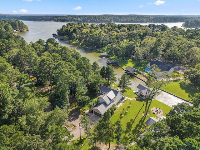 378 Cypress Creek Dr, Mount Vernon, TX 75457 - aerial overview of property's location with a nearby body of water
