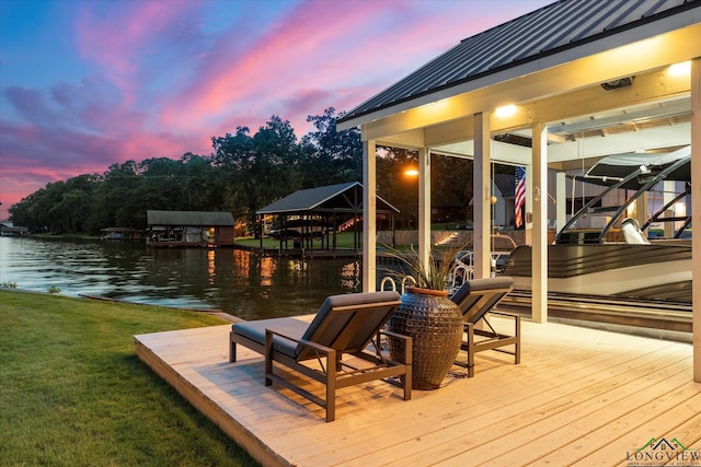 378 Cypress Creek Dr, Mount Vernon, TX 75457 - dock area featuring a water view and a yard