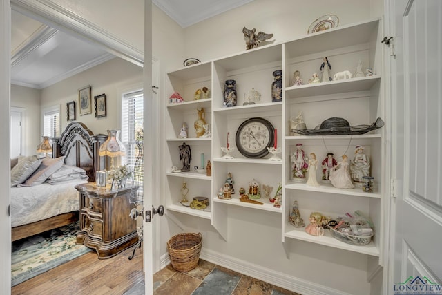 bedroom featuring ornamental molding