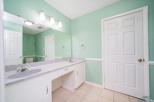 bathroom featuring vanity and tile patterned floors