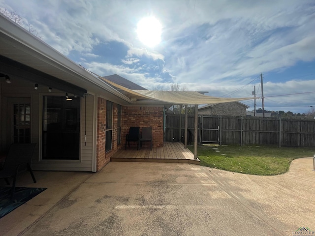 view of patio featuring a wooden deck