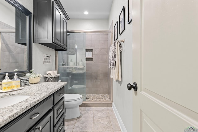 159 Jacobin Creek Dr, Gilmer, TX 75645 - full bath featuring vanity, tiled shower, and recessed lighting