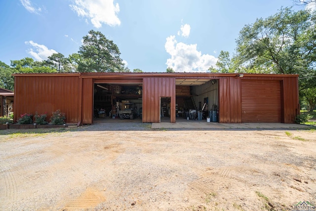 garage featuring a detached garage